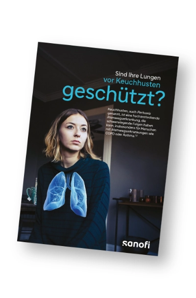 Cover Sanofi-Broschüre, Auffrischimpfungen für COPD- und Asthmapatienten